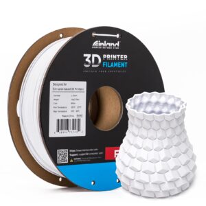 inland micro center pla+ 3d printing filament 1.75mm - white pla plus 3d printer filament - pla pro dimensional accuracy +/- 0.03 mm - 1 kg cardboard spool (2.2 lbs)