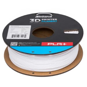 INLAND Micro Center PLA+ 3D Printing Filament 1.75mm - White PLA Plus 3D Printer Filament - PLA Pro Dimensional Accuracy +/- 0.03 mm - 1 kg Cardboard Spool (2.2 lbs)