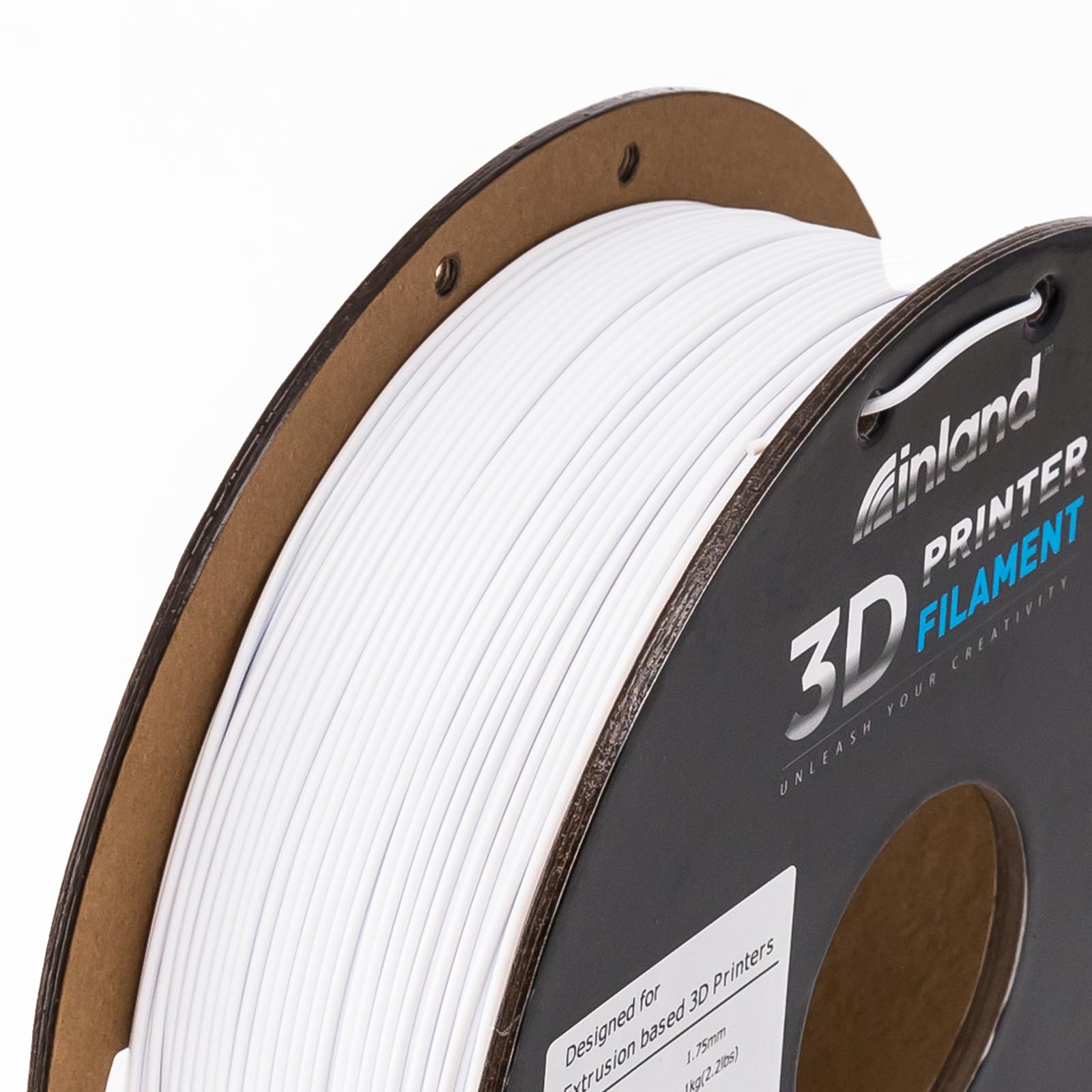 INLAND Micro Center PLA+ 3D Printing Filament 1.75mm - White PLA Plus 3D Printer Filament - PLA Pro Dimensional Accuracy +/- 0.03 mm - 1 kg Cardboard Spool (2.2 lbs)