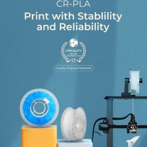 Creality PLA Filament 1.75mm, 3D Printer Filament, 1.0kg (2.2lbs) Spool, Enhanced Toughness No Warp, Dimensional Accuracy ±0.03mm Printing Filament, for FDM 3D Printers (Black)