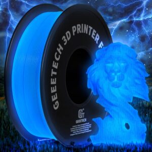 geeetech luminous pla 3d printer filament,glow in the dark blue,1.75mm(±0.03mm),1kg,amazing brightness and long time light,fit most fdm 3d printer