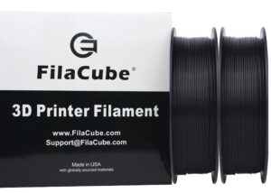 2 rolls of black pla 1.75 filament - filacube pla 2 1.75mm 3d printer filament plastic supply compatible with fdm printing ender monoprice prusa cr 10 10s anet creality anycubic anet makerbot