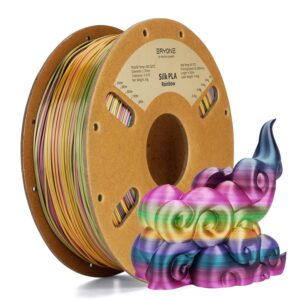 enisina silk rainbow pla filament 1.75mm with gradient five colors，compatible for fdm 3d printer