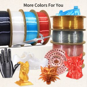 MKOEM 3D Printing Filament 1.75mm Silk Metallic Silver PLA 3D Printer Filament, 1KG 2.2LBS 3D Printing Material Silk PLA, High Diameter Tolerance, Widely Fit For 3D Printer/3D Pen, 1KG Silk Silver PLA