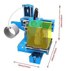 Wennzy 3D Printer Mini Desktop Printing Machine for Kids 100x100x100mm Print Size Removable Platform One-Key Printing with TF Card PLA Sample Filament for Beginners Household Education