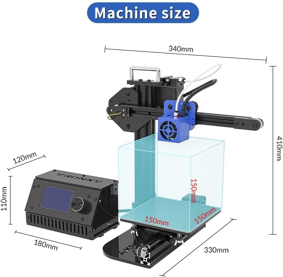 3D Printer Mini High Precision DIY 3D Printer Kit Print Size 150 * 150 * 150mm 1.75mm PLA with Resume Printing Function Auto Leveling