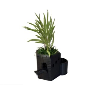 mini castle succulent planter sustainable 3d printed pla decorative planter succulent planter tower - building planter - architecture pot (black)