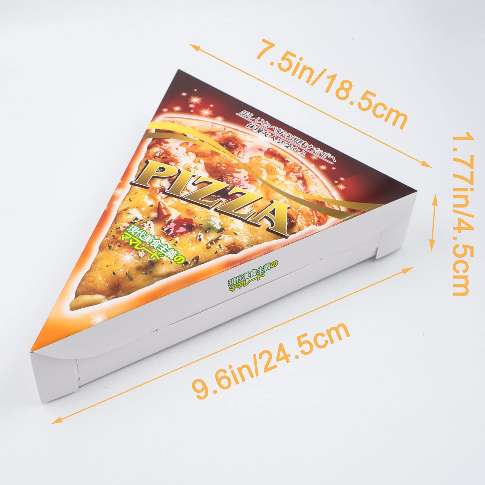 KeaJuidy 24pcs Triangle Pizza Box with Inner Pads Mini Pizza Boxes Take Away Packing Box Take Out Containers Single Slice Pizza Packaging Carton (9.6x7.5x1.77 inchs)