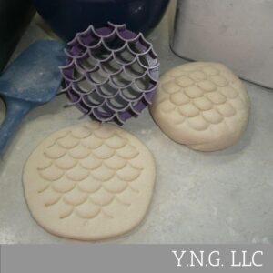 MINI SIZE MERMAID SCALES DESIGN CONCHA COOKIE CUTTER MEXICAN SWEET BREAD STAMP MADE IN USA PR4896