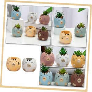 ZANOLI 10 Pcs Flowerpot Succulent Plant Desk Decorations for Office Mini Planter pots Desk Flower Pot Ceramic Planter House pla