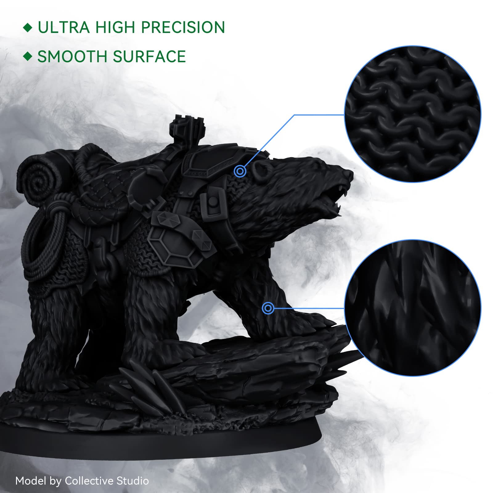 Uniformation 8k 3D Printer Resin PLA Plant Based Resin,Biodegradable 405nm UV Curing Photopolymer Rapid for 4K 6K 8K LCD/DLP/SLA 3D Printer Space Black 1kg