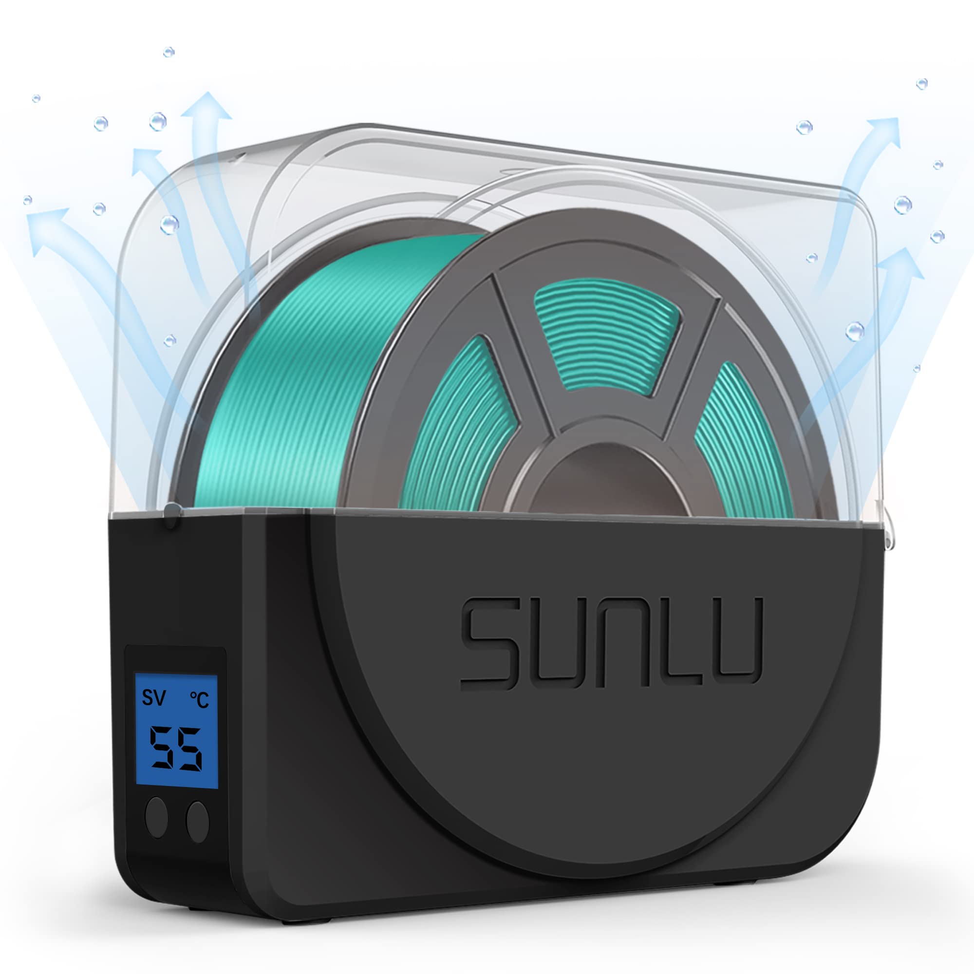 SUNLU Official Filament Dryer S1 Plus, Built-in Circulation Fan, Filament Dryer Box Storage Box for 3D Printer Filament 1.75 2.85 3.00, S1 Plus Black