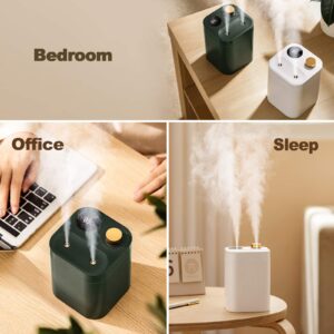 Portable Cordless Plant Humidifier 800ml Orfonbi, Battery Operated Small Cool Mist Humidifiers for up to 8 Hours, 28db Quiet, USB Rechargeable Mini Humidifier for Baby, Bedroom, Home, Office Green