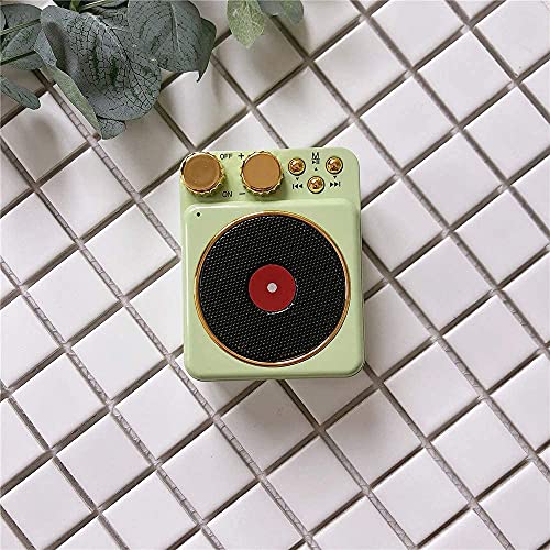 Mini Portable Speaker, Record Players for Vinyl with Bluetooth, Creative Retro Card Atomic Record Player, Pla