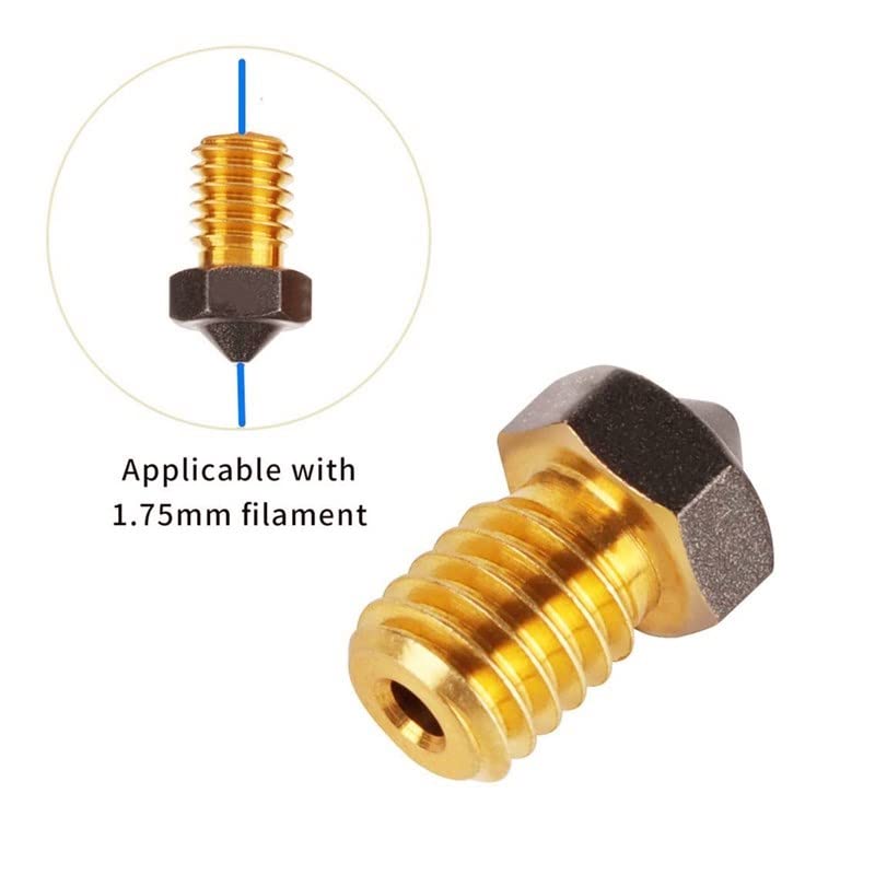 2 Pack Upgrade E3D V6 Nozzle PTFE Coated Brass Non-Stick PLA Extruder Print Head Nozzle for 1.75mm Ender3 Pro CR10/S Hotend (0.6mm)¡­