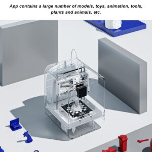 Desktop Mini 3D Printer, APP Control, Larger Print Size100 * 100 * 58mm, Removable Magnetic Base Plate, Leveling Free, Photo Modeling, Easy to Use, Works with Modified PLA