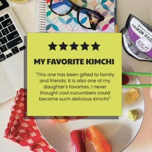 Olive My Pickle Fermented Kimchi - 48 Ounces | 3-Pack Bundle of Probiotic Daikon Radish Kimchi | Fresh & Flavorful Korean Food with Natural Probiotics for Gut Health - Perfect for Ramen & Spicy Noodles