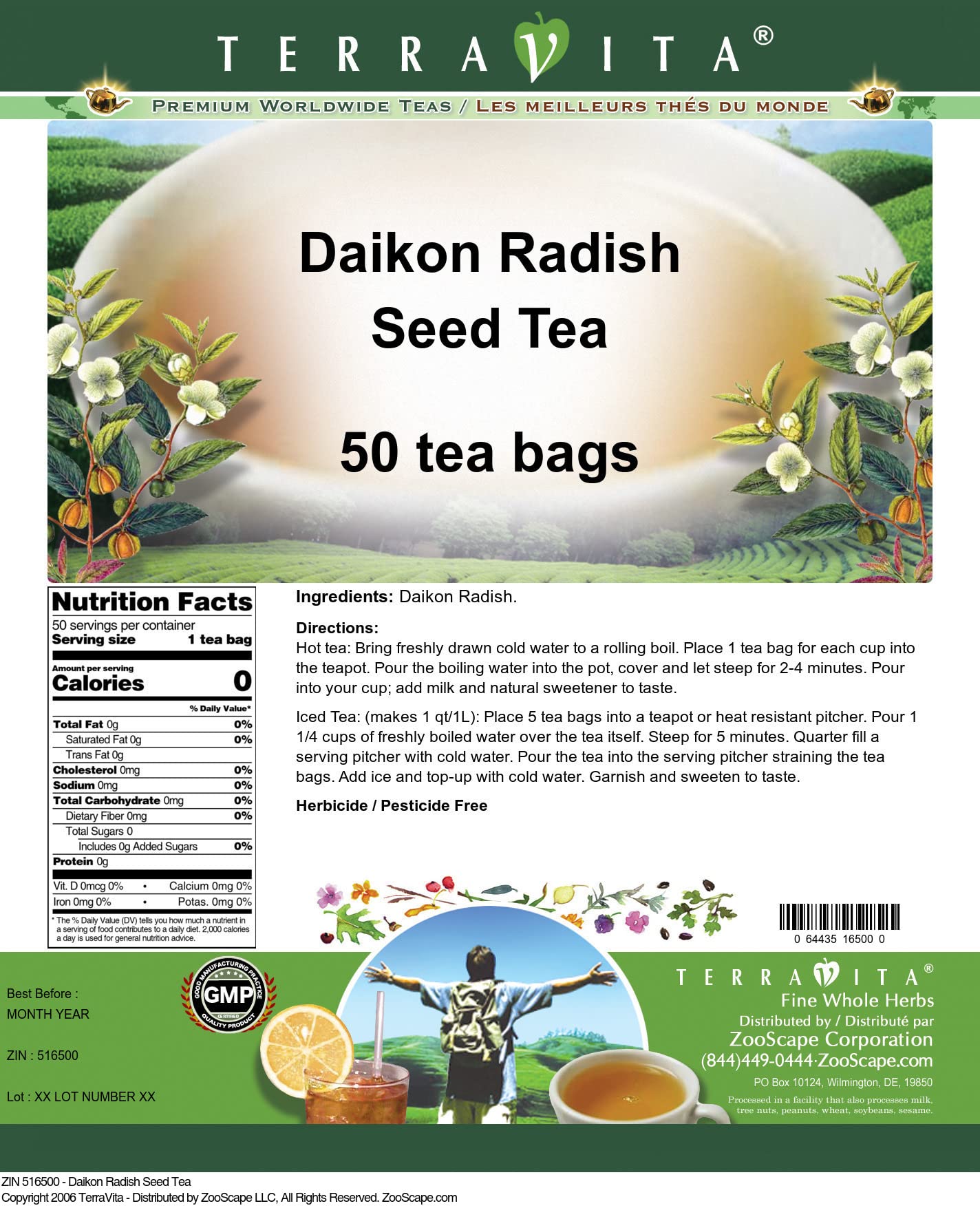 Daikon Radish Seed Tea (50 tea bags, ZIN: 516500)