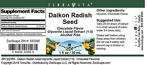 Daikon Radish Seed Glycerite Liquid Extract (1:5) - Chocolate Flavored (1 oz, ZIN: 522365)