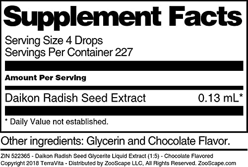 Daikon Radish Seed Glycerite Liquid Extract (1:5) - Chocolate Flavored (1 oz, ZIN: 522365)