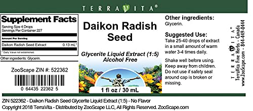 Daikon Radish Seed Glycerite Liquid Extract (1:5) - No Flavor (1 oz, ZIN: 522362) - 3 Pack