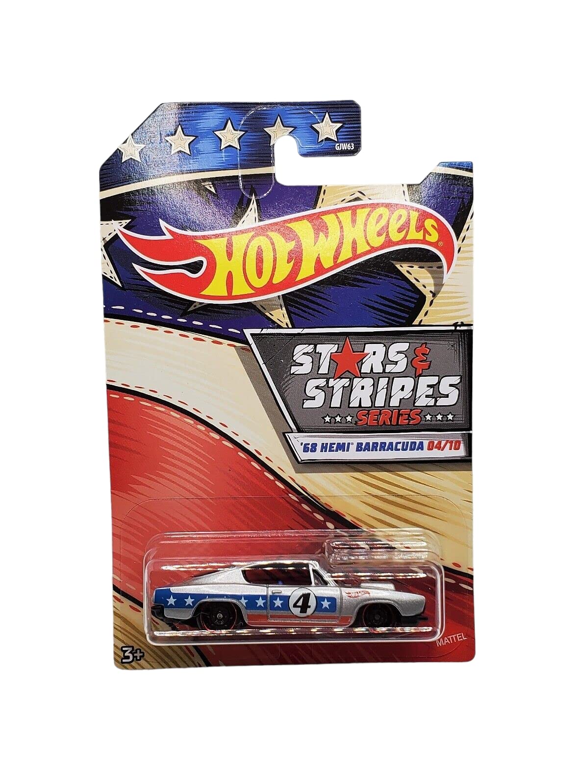 Hot Wheels American Stars and Stripes Bundle of 8 Diecast Vehicles in Red White and Blue