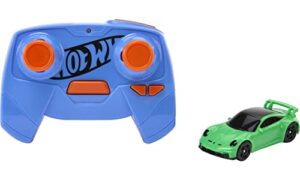 hot wheels 1:64 scale rc toy car, remote-control porsche 911 for on & off track racing with usb cable for recharging