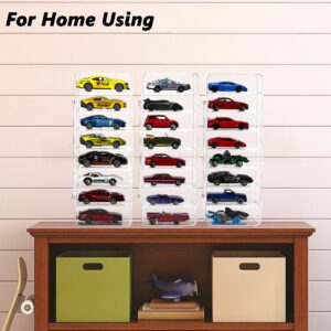 KISLANE 24 Toy Cars Display Case Compatible with Toy Cars, Transparent Acrylic Display Case Matchbox Cars