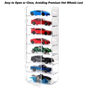 KISLANE 24 Toy Cars Display Case Compatible with Toy Cars, Transparent Acrylic Display Case Matchbox Cars