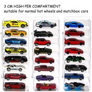 KISLANE 24 Toy Cars Display Case Compatible with Toy Cars, Transparent Acrylic Display Case Matchbox Cars