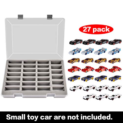 FULLCASE Case Compatible with Hot Wheels Cars Gift Pack. Toy Cars Organizer Storage Container Holds for Hotwheels Car 27pcs. Display Carrying Holder with 4 Size of Slots (Box Only)