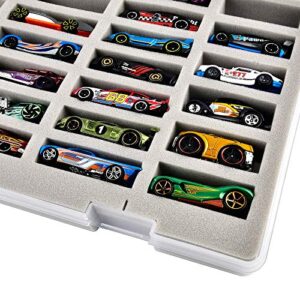 FULLCASE Case Compatible with Hot Wheels Cars Gift Pack. Toy Cars Organizer Storage Container Holds for Hotwheels Car 27pcs. Display Carrying Holder with 4 Size of Slots (Box Only)