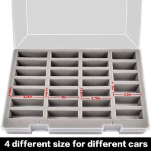 FULLCASE Case Compatible with Hot Wheels Cars Gift Pack. Toy Cars Organizer Storage Container Holds for Hotwheels Car 27pcs. Display Carrying Holder with 4 Size of Slots (Box Only)