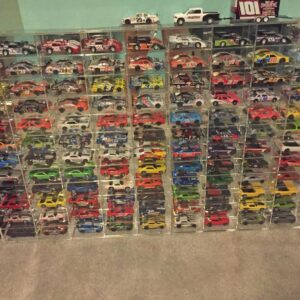 Display Case Wall Cabinet for 1:64 Scale Matchbox Hot Toy Cars Wheels 108 Slots UV Protect Mirrored Background