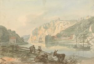 artdirect hotwells from rownham ferry 48x33 unframed museum art print poster ready for framing by nicholas pocock (english, 1740-1821)