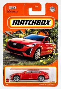 matchbox 2022 - 2021 cadillac ct5-v - red - 72/100 - ships bubble wrapped in a box