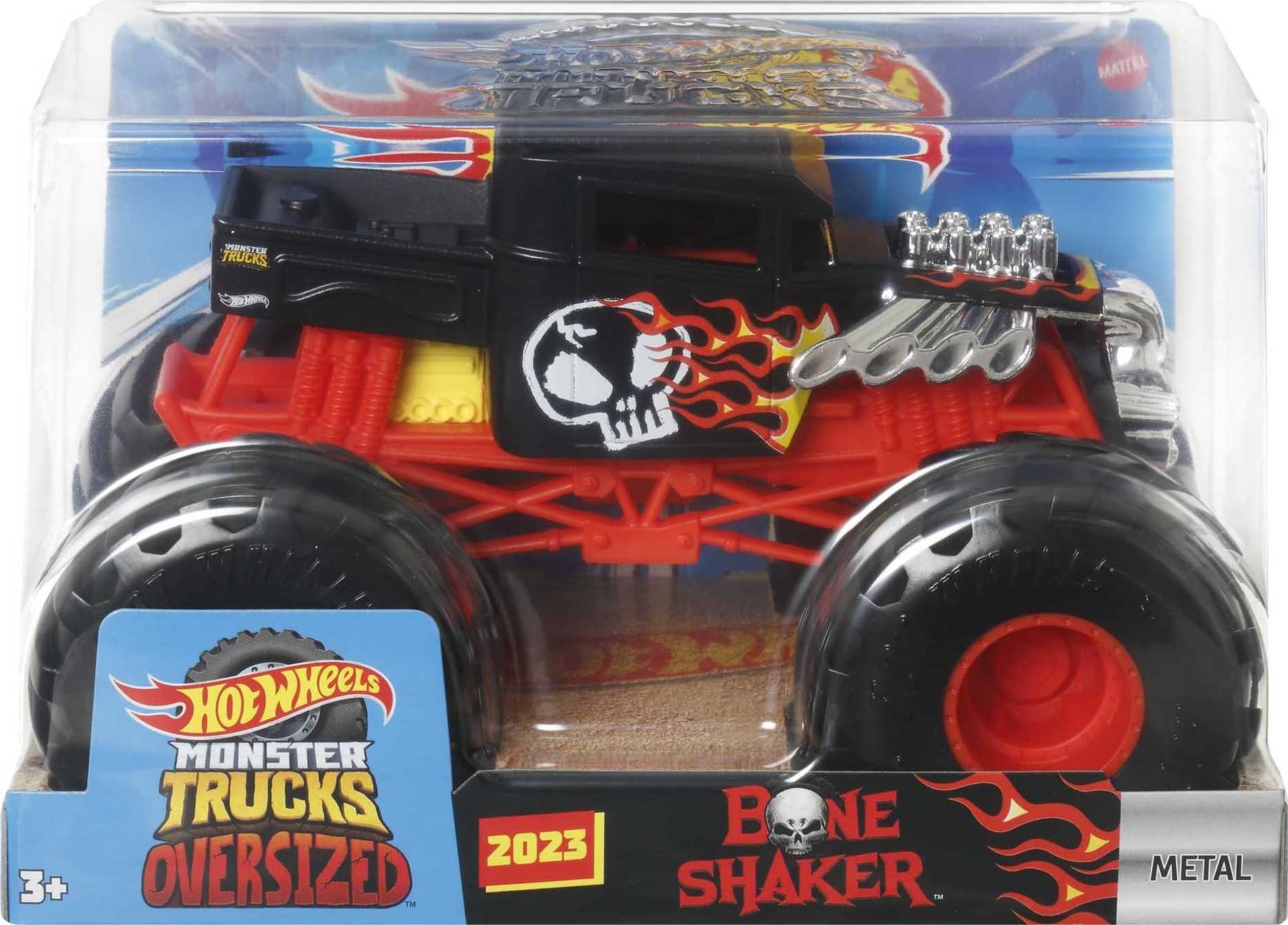 Hot Wheels Toy Monster Trucks, Oversized Die-Cast Bone Shaker in 1:24 Scale, Play Vehicle for Kids & Collectors