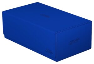 ultimate guard arkhive 800+, deck case for 800 double-sleeved tcg cards, blue, compatible with boulders, magnetic closure & microfiber inner lining