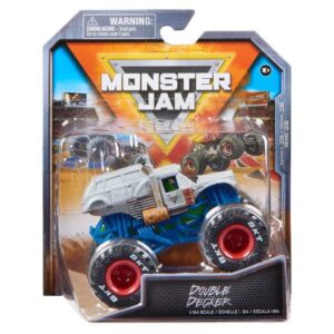 monster jam 2023 spin master 1:64 diecast truck series 28 steel reveal double decker