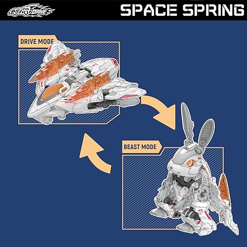 52TOYS BEASTDRIVE BD-07 Space Springer Deformation Toys Action Figure, Converting Toys in Vehicle and Beast, Perfect Birthday Party Gift for Teens and Adults