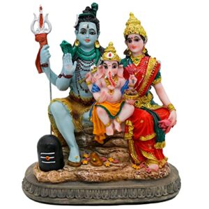 india god shiva family statue - 6.1”h hindu idols shiva family sculpture shiva ganesh shiva parvati murti moorti pooja idol diwali gifts puja gifts home office temple mandir altar decor