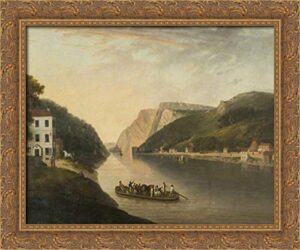 hotwells and rownham ferry 24x20 gold ornate wood framed canvas art by william williams