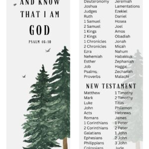 Books of The Bible Christian Bookmark - 20 Pack - Large Print - Made in USA