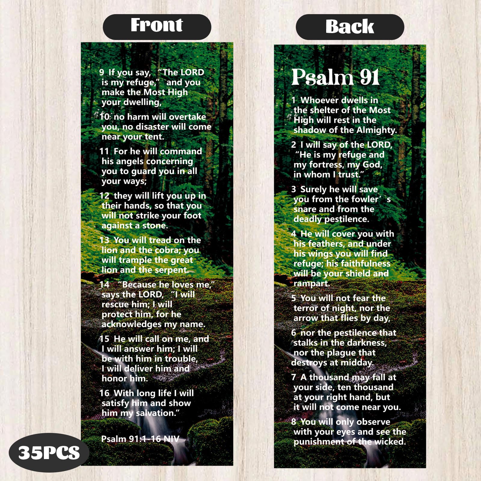 Gueevin 70 Pcs Psalm 91 Bookmarks Christian Bookmarks with Bible Verse Quotes Religious Bookmarks about Protection for Christian Gift Men Women Kids, Military, Firefighters, EMS Paramedics, Policemen