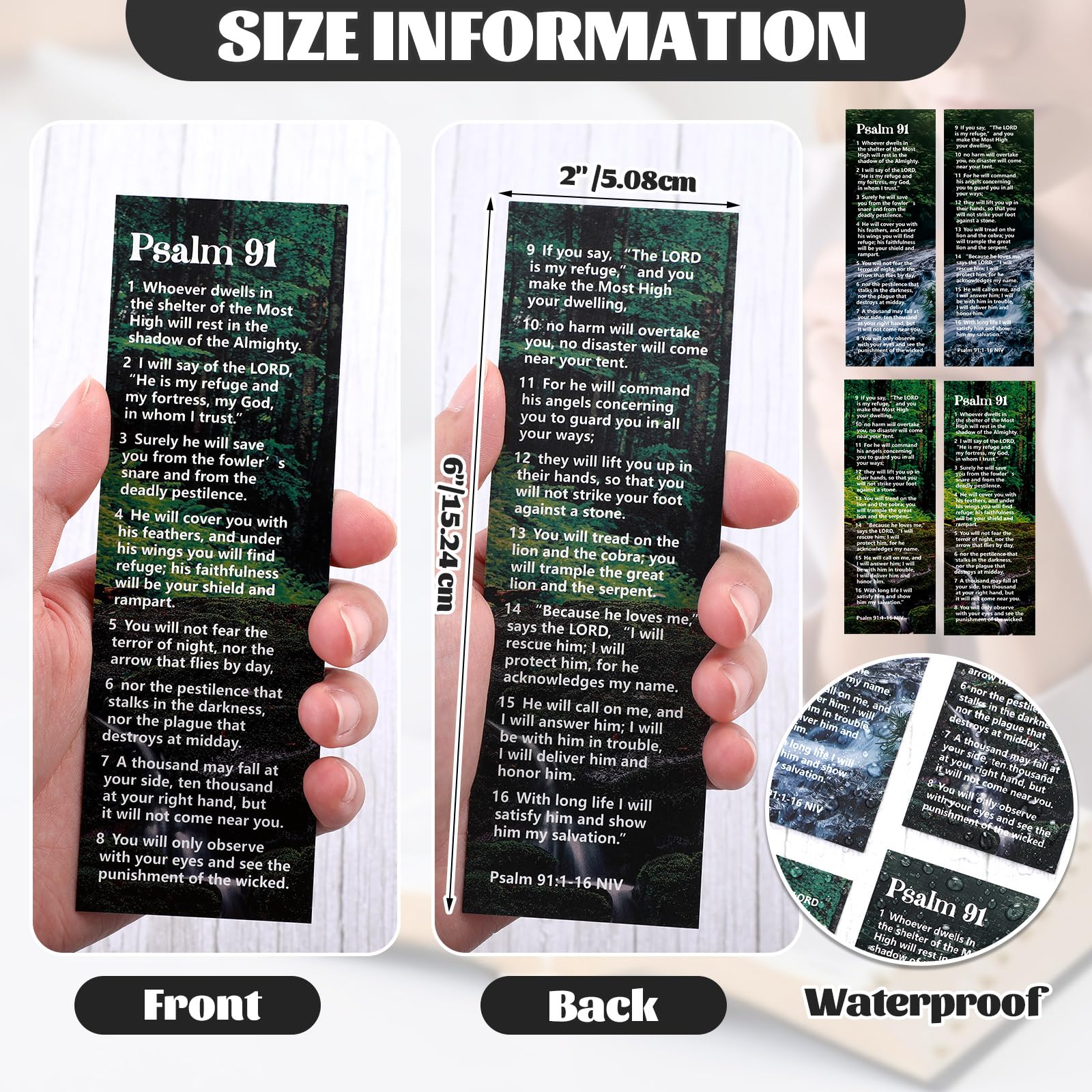 Gueevin 70 Pcs Psalm 91 Bookmarks Christian Bookmarks with Bible Verse Quotes Religious Bookmarks about Protection for Christian Gift Men Women Kids, Military, Firefighters, EMS Paramedics, Policemen