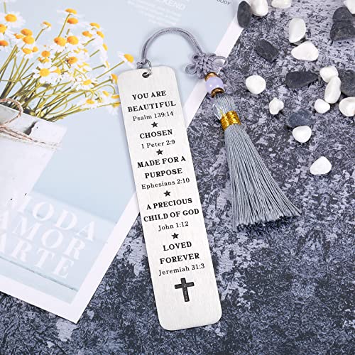 Baptism Gifts Confirmation Gifts for Women First Communion Gifts Inspirational Christian Gifts Bible Verse Bookmark with Tassel Book Lover Gifts for Women Birthday Christmas Bookmarks Gifts for Friend