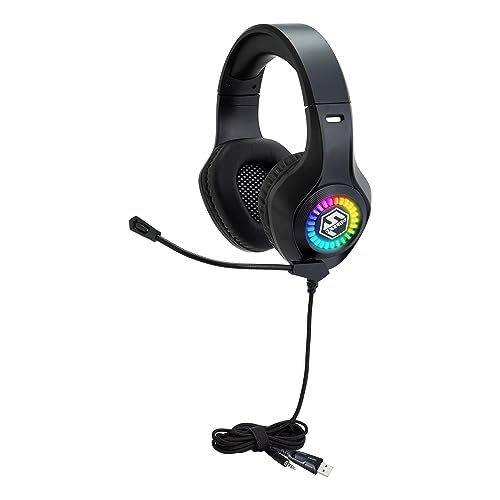 Egghead Skylab Gaming and Multimedia Headset with Noise-Reducing Headphones and LED Lights, Ergonomic Noise Cancelling Gaming Headsets with Mic, Set of 10, Black