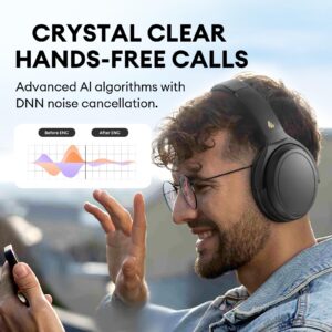 Edifier WH700NB Active Noise Cancelling Headphones - 68H Playtime - AI Call Noise Cancellation - Dual Device Connection - Lightweight & Foldable Design - Fast Charge - Bluetooth 5.3 - Black