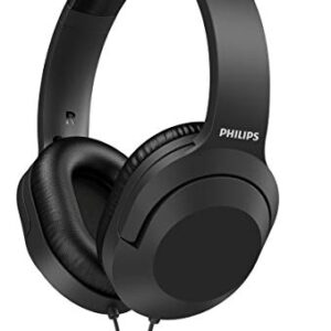 PHILIPS Audio H2005BK/00 Over-Ear Stereo Headphones Wired (2 m Cable, 40 mm Neodymium Drivers, Passive Noise Isolation, Adjustable Headband, Lightweight) Black