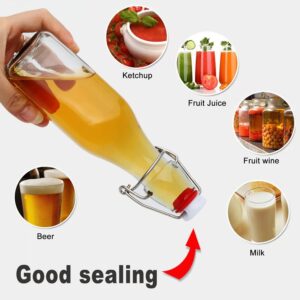 Accguan Glass Bottle,250ml Flip Top Glass Bottle for Kombucha, Kefir, Vanilla Extract, Beer, Beverages, Oil, Vinegar, Beer, Soda,Leak Proof(12pcs)